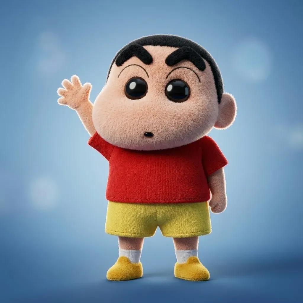 3D Plush Cartoon Character: Inspired by Classic Animated TV Style
