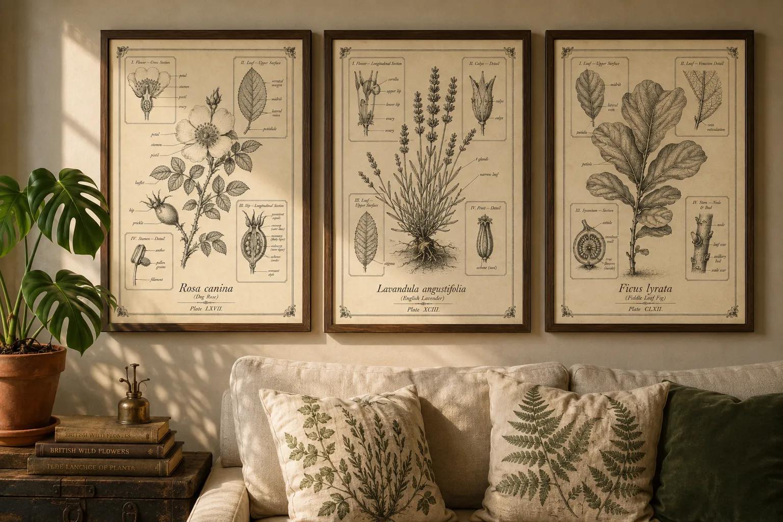 Vintage Botanical Illustration Poster (19th Century Atlas Style)